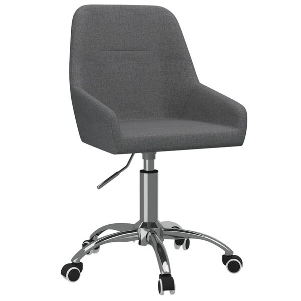 vidaXL Chaise pivotante de bureau Gris fonc&eacute; Tissu