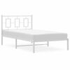 vidaXL Cadre de lit m&eacute;tal sans matelas et t&ecirc;te de lit blanc 100x190 cm