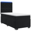 vidaXL Lit boxspring avec matelas Noir 80 x 200 cm Velours