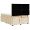 vidaXL Sommier &agrave; lattes de lit avec matelas Cr&egrave;me 160x200 cm Tissu
