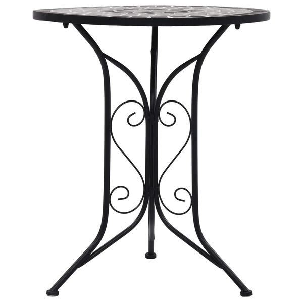 vidaXL Table de bistro mosaïque Gris 60 cm Céramique