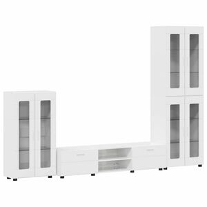 vidaXL Ensemble meuble TV FLORIN 3 pc Blanc brillant Bois d'ing&eacute;nierie