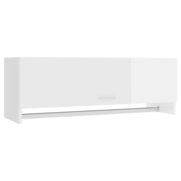 vidaXL Garde-robe blanc brillant 100x32,5x35 cm bois d'ing&eacute;nierie