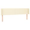 vidaXL T&ecirc;te de lit avec oreilles Cr&egrave;me 183x16x78/88 cm Similicuir