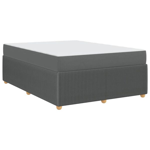 vidaXL Cadre de lit avec matelas Gris fonc&eacute; 160 x 200 cm tissu