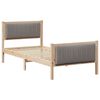 vidaXL Cadre de lit Marron et taupe 90 x 190 cm Bois massif en pin
