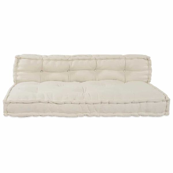 vidaXL Canap&eacute; modulaire 2 pcs Cr&egrave;me 120 x 80 x 38 cm tissu