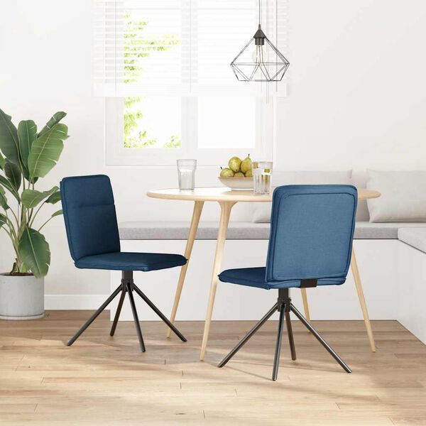 vidaXL Chaises &agrave; manger lot de 2 bleu tissu