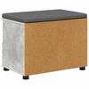 vidaXL Banc d'entr&eacute;e avec coussin Gris b&eacute;ton 60 x 38 x 46 cm