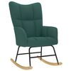 vidaXL Chaise &agrave; bascule Vert fonc&eacute; Tissu