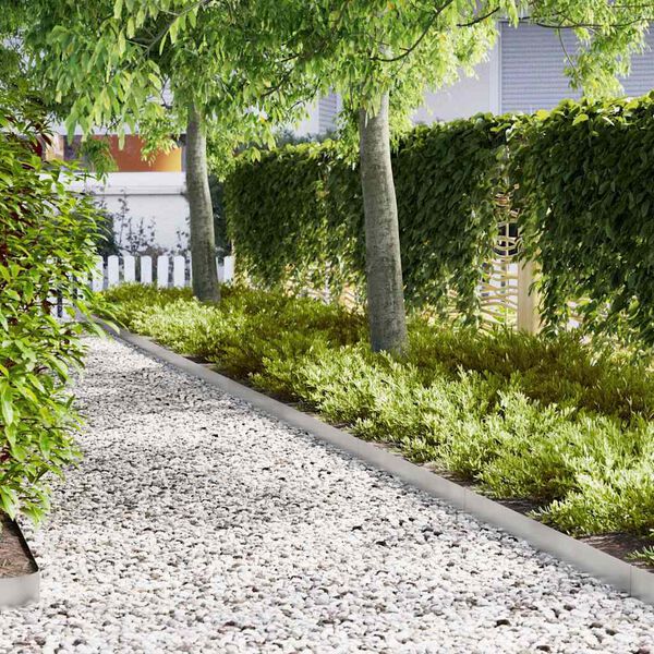 vidaXL Bordure de Pelouse 20 pcs Argent 100 x 0.05 x 20 cm