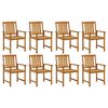 vidaXL Chaises de jardin lot de 8 Bois d'acacia solide