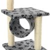 vidaXL Arbre &agrave; chat avec griffoirs en sisal 65 cm Gris Motif de pattes