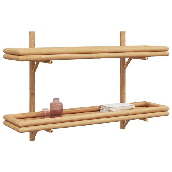 vidaXL &Eacute;tag&egrave;re Murale avec &eacute;tag&egrave;re Marron 100 x 26 x 60 cm Bambou