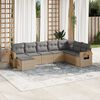 vidaXL Salon de jardin avec coussins 8 pcs beige r&eacute;sine tress&eacute;e