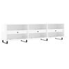 vidaXL Meuble TV blanc brillant 150x30x44,5 cm bois d'ing&eacute;nierie
