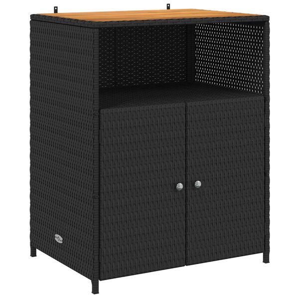 vidaXL Armoire Noir 70 x 50 x 87 cm Polyester et Roly Ratten