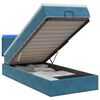 vidaXL Lit coffre avec matelas et LED Bleu fonc&eacute; 90 x 200 cm Velours