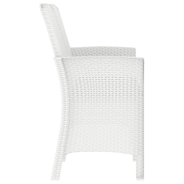 vidaXL Banc de jardin 2 places avec coussins Rotin PP Blanc