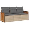 vidaXL Salon de jardin avec coussins 3 pcs beige r&eacute;sine tress&eacute;e
