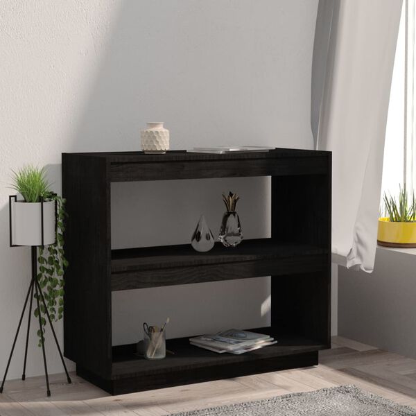 vidaXL Biblioth&egrave;que Noir 80x35x71 cm Bois de pin massif