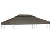 vidaXL Toile sup&eacute;rieure de belv&eacute;d&egrave;re 2 niveaux 310 g/m&sup2; 4x3 m Taupe