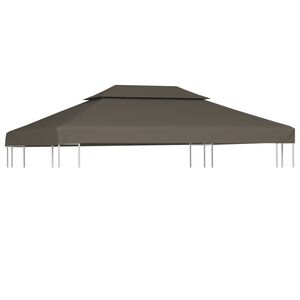 vidaXL Toile sup&eacute;rieure de belv&eacute;d&egrave;re 2 niveaux 310 g/m&sup2; 4x3 m Taupe