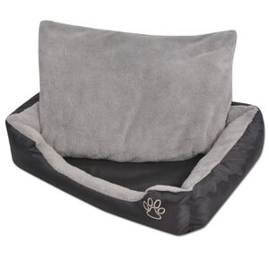 vidaXL Lit pour chiens avec coussin rembourr&eacute; Taille M Noir