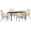 vidaXL Ensemble de salle &agrave; manger pour jardin 5 pc Marron polyrotin