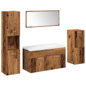 vidaXL Ensemble de meubles salle de bain 5 pcs bois d'ing&eacute;nierie