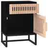 vidaXL Table de chevet noir 40x30x55,5 cm bois d&rsquo;ing&eacute;nierie et fer