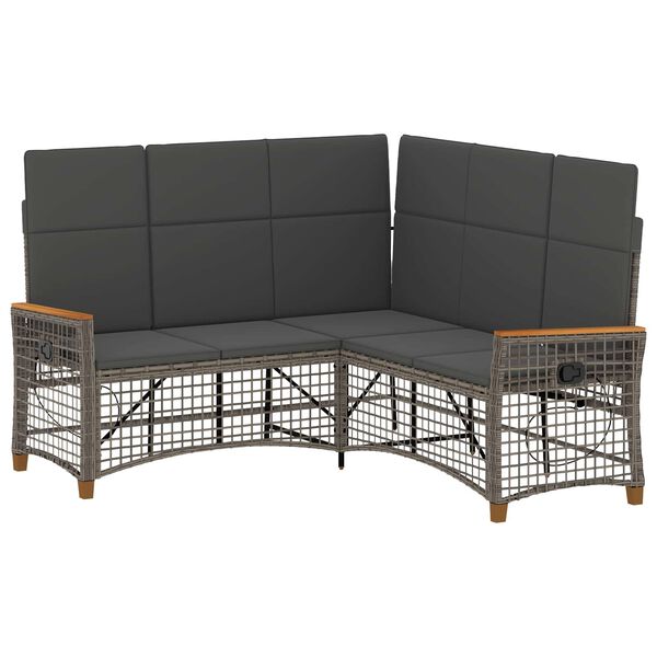 vidaXL Ensemble de canap&eacute;s inclinables de jardin Gris et Gris fonc&eacute;
