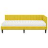 vidaXL Cadre de lit d'angle avec matelas 2 pcs Jaune Velours