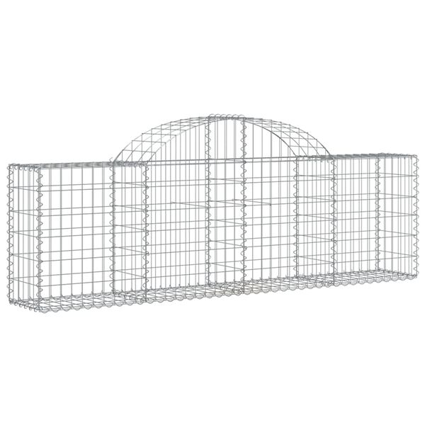 vidaXL Paniers à gabions arqués 50 pcs 200x30x60/80 cm Fer galvanisé
