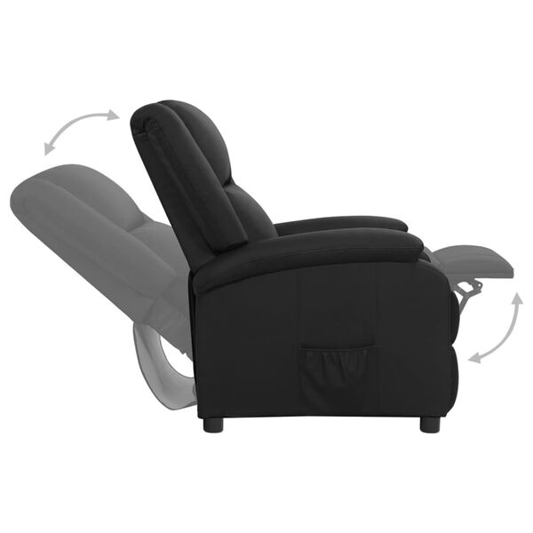 vidaXL Fauteuil inclinable noir cuir v&eacute;ritable