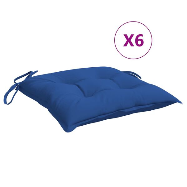 vidaXL Coussins de chaise lot de 6 bleu 40x40x7 cm tissu oxford