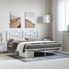 vidaXL Cadre de lit m&eacute;tal sans matelas et t&ecirc;te de lit blanc 183x213 cm