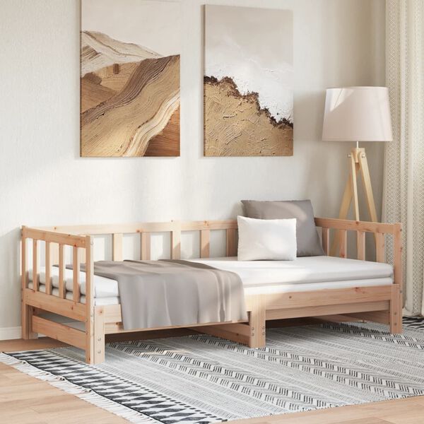 vidaXL Lit coulissant 2x(80x200) cm Bois de pin massif