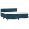 vidaXL Sommier &agrave; lattes de lit et matelas Bleu fonc&eacute; 180x200cm Velours