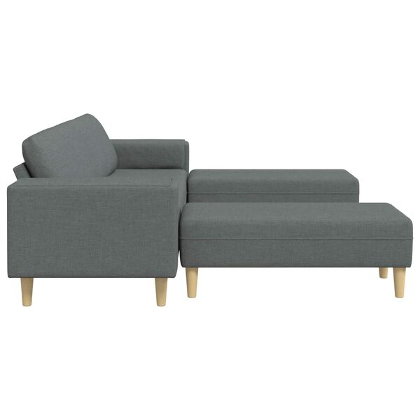 vidaXL Canap&eacute; de salon 3 pcs Gris fonc&eacute; Polyester