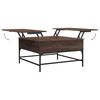vidaXL Table basse ch&ecirc;ne marron 80x80x45 cm bois d'ing&eacute;nierie et m&eacute;tal
