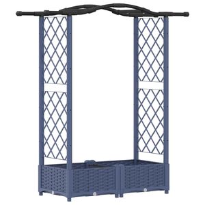 vidaXL Lit &Eacute;lev&eacute; avec Treillis et Toit Gris 124 x 40 x 123 cm PP