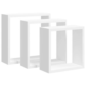 vidaXL &Eacute;tag&egrave;res murales sous forme de cube 3 pcs Blanc MDF