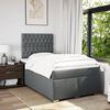 vidaXL Sommier &agrave; lattes de lit avec matelas gris fonc&eacute; 120x190cm tissu