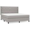 vidaXL Sommier &agrave; lattes de lit avec matelas Gris clair 160x200cm Tissu