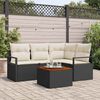 vidaXL Ensemble de canap&eacute; de jardin avec coussin 5 pcs Noir Poly rotin