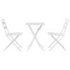 vidaXL Ensemble bistrot 3 pcs Blanc Acier