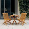 vidaXL Ensemble &agrave; manger de jardin 3 pcs Bois de teck massif