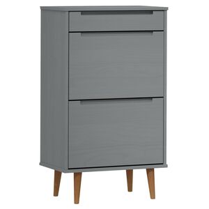 vidaXL Armoire &agrave; chaussures MOLDE Gris 59,5x35x103 cm Bois de pin