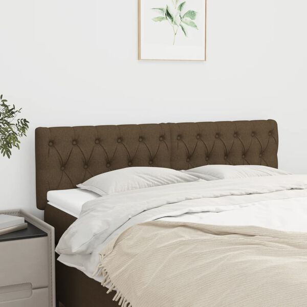 vidaXL T&ecirc;tes de lit Marron fonc&eacute; 160 x 7 x 78/88 cm Tissu